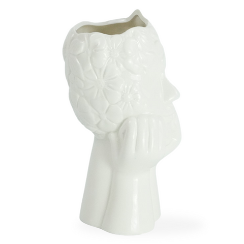 Asti - Vase en céramique blanche 19,8 cm