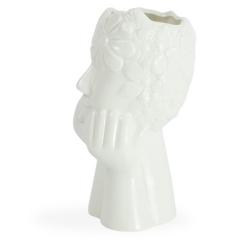 Asti - Vase en céramique blanche 19,8 cm