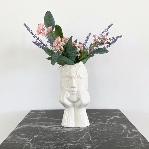 Asti - Vase en céramique blanche 19,8 cm