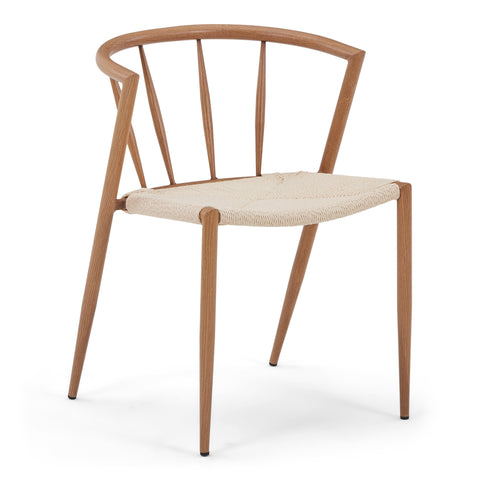 Bella chaise de salle à manger – Aspect chêne avec assise tressée
