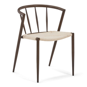 Bella chaise de salle à manger – Aspect chêne fumé avec assise tressée