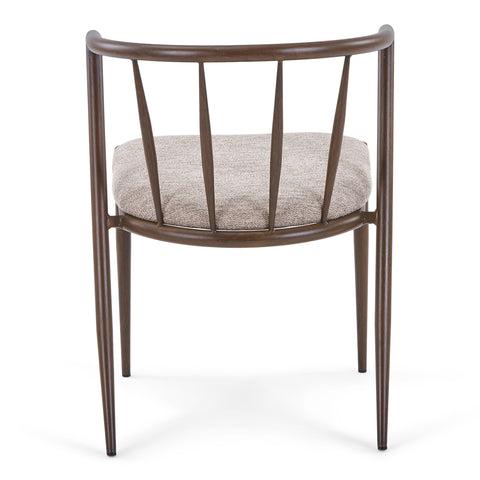 Bella Chaise de salle à manger - aspect chêne fumé avec assise tapissée sable