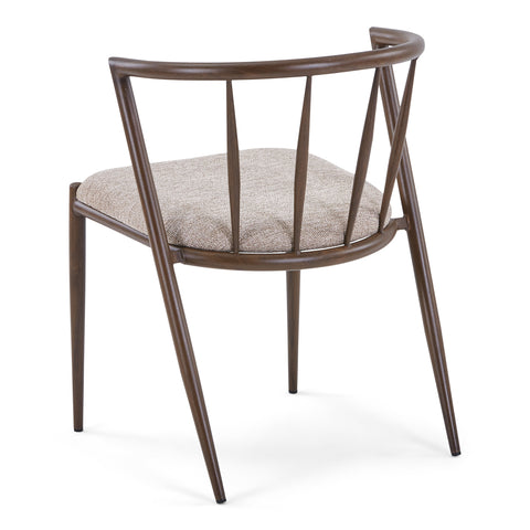 Bella Chaise de salle à manger - aspect chêne fumé avec assise tapissée sable