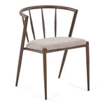 Bella Chaise de salle à manger - aspect chêne fumé avec assise tapissée sable