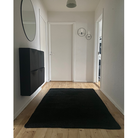 Alex - Tapis en jute noire 180 x 120 cm