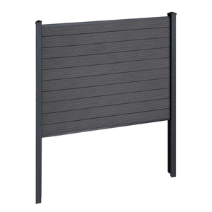 Finley - Module de départ pour clôture en composite  - H : 150 x L : 185 cm - Gris anthracite/noir