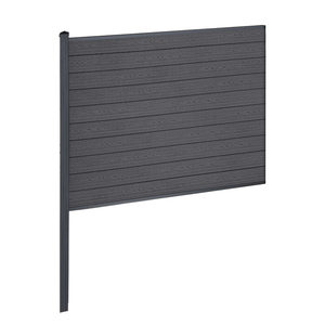 Finley - Module intermédiaire de clôture composite - H : 150 x L : 185 cm - Gris anthracite/noir