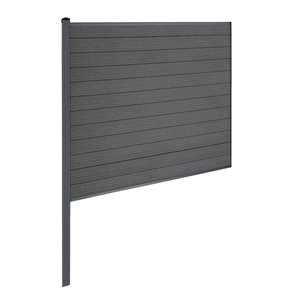 Finley - Module intermédiaire de clôture en composite - H : 180 x L : 185 cm - Gris anthracite/noir