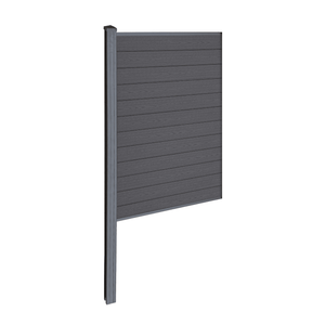 Finley - Module intermédiaire de clôture en composite - H : 180 x L : 95 cm - Gris anthracite/noir