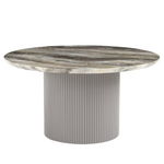 Carisma table basse ronde Ø80 beige effet marbre avec pied colonne