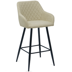 Carlo - Tabouret beige avec accoudoirs 65 cm