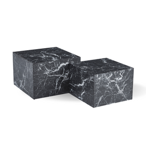 Adele - Ensemble de tables basses en faux marbre noir