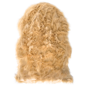 Peau de mouton imitation à poil long beige 65 x 95 cm