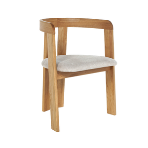 Rebecca - Chaise de salle à manger en chêne avec assise tapissée en beige