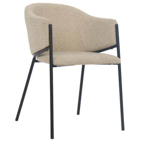 Chaise de salle à manger Carolina en bouclé beige