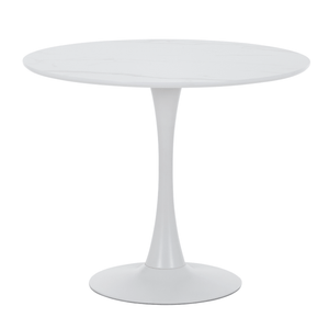 Table de salle à manger Diego en marbre blanc Ø90 cm