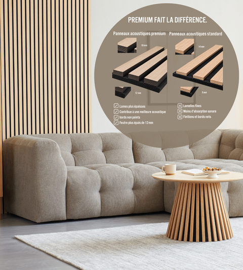 Échantillon de panneau acoustique haut de gamme en placage de chêne fumé, 150 x 120 mm
