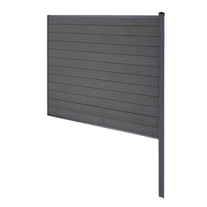 Finley - Module d'extrémité de clôture en composite - H : 180 x L : 185 cm - Gris anthracite/noir