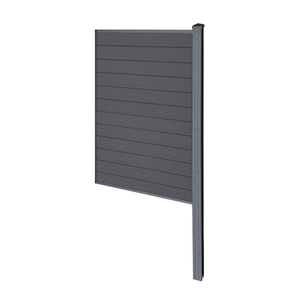 Finley - Module d'extrémité de clôture en composite - H : 180 x L : 95 cm - Gris anthracite/noir
