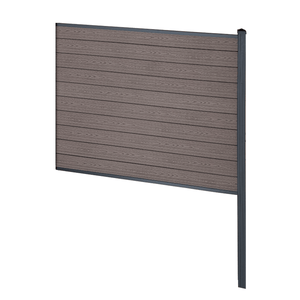 Finley - Module d'extrémité de clôture en composite - H : 150 x L : 185 cm - Marron