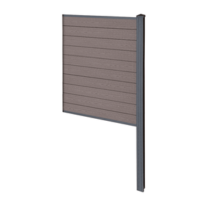 Finley - Module d'extrémité de clôture en composite - H : 150 x L : 95 cm - Marron