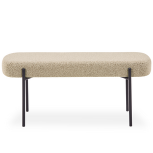 Helena banc en bouclé beige 100x36x43 cm