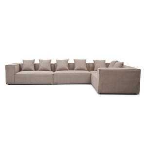Hailey - Canapé d'angle modul en sable avec 4 modules (Configuration 2) L : 368 x P : 247 x H : 65 cm