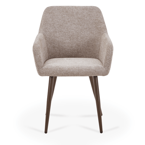 Jenna chaise de salle à manger - textile sable et aspect chêne fumé