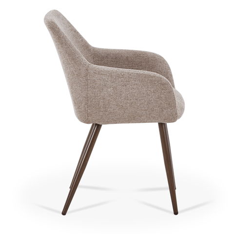 Jenna chaise de salle à manger - textile sable et aspect chêne fumé