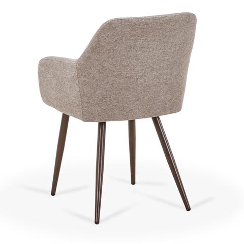 Jenna chaise de salle à manger - textile sable et aspect chêne fumé