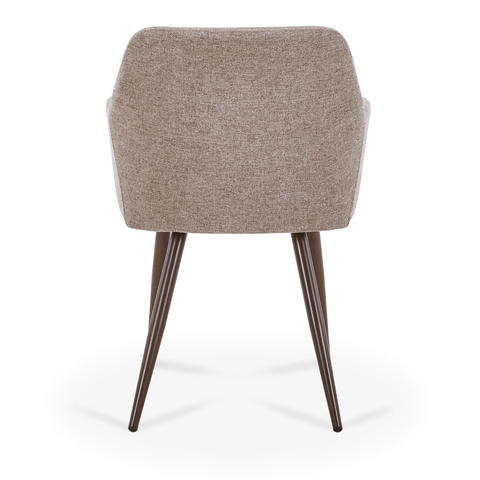 Jenna chaise de salle à manger - textile sable et aspect chêne fumé