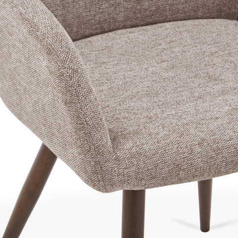 Jenna chaise de salle à manger - textile sable et aspect chêne fumé