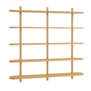 Juliet etagere murale en chene avec 5 etageres H 140 x P 22 x L 130 cm
