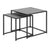 Seaford - Ensemble de tables basses/tables d'appoint en mélaminé noir (2 tables)