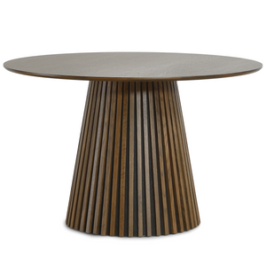 Lewis - Table ronde en chêne fumé diamètre 120 cm