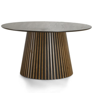 Lewis - Table ronde en chêne fumé diamètre 140 cm