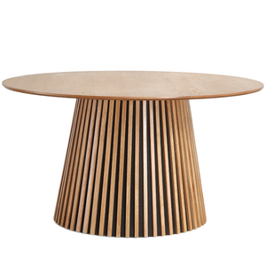 Lewis - Table ronde en placage de chêne diamètre 140 cm