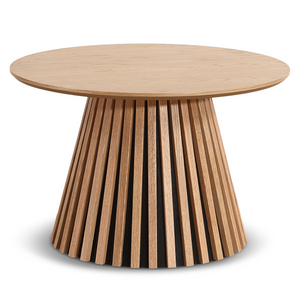 Lewis table basse à lattes aspect chêne naturel Ø70 cm