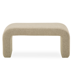 Lianna - Banc en bouclé beige 95x40x44 cm