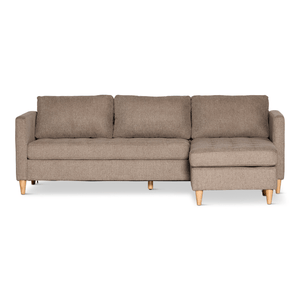 Lulu - Canapé chaise longue réversible droite et gauche en sable - L : 215 x P : 82 x H : 78 cm