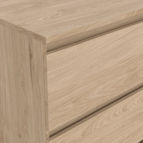 Maise commode H:70 x L:138 x L:41 cm avec 6 tiroirs en aspect chêne
