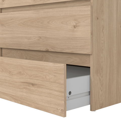 Maise commode H:70 x L:138 x L:41 cm avec 6 tiroirs en aspect chêne