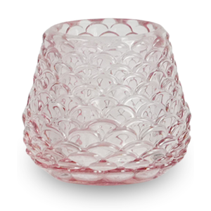 Naja porte-bougie en verre rose 7 cm