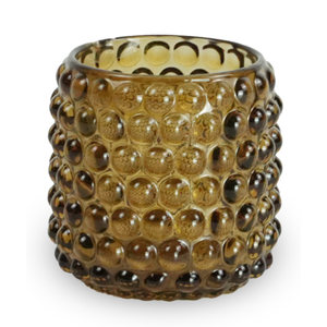 Nelly bougeoir en verre ambre 8,5 cm