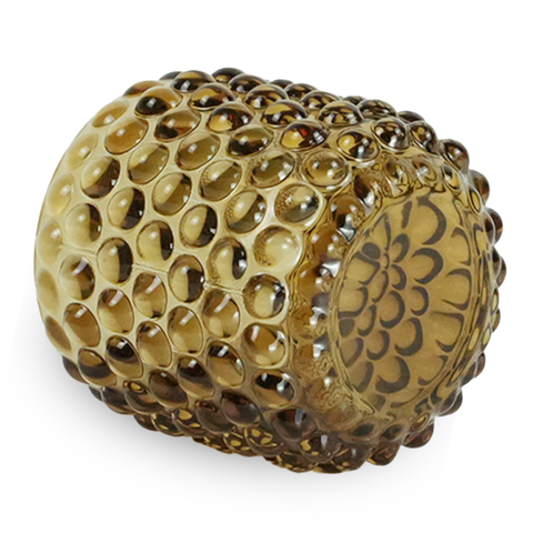 Nelly bougeoir en verre ambre 8,5 cm