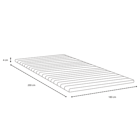 Lit boxspring beige 180x200 cm avec surmatelas en mousse PU 4 cm, pieds chromés inclus