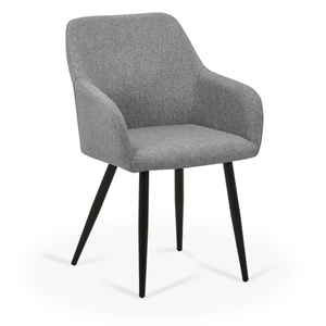 Jenna Chaise de salle à manger - gris foncé avec pieds noirs