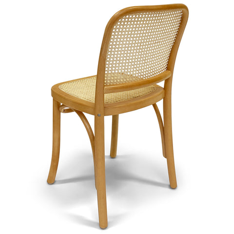 Agnès - Chaise de salle à manger en bois de hêtre naturel avec cannage