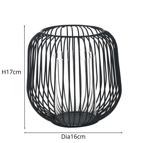 Aja Lanterne en métal noir 17 cm