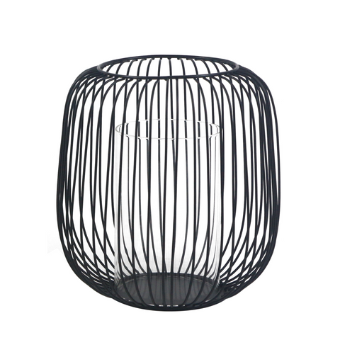 Akia Lanterne en métal noir 21cm